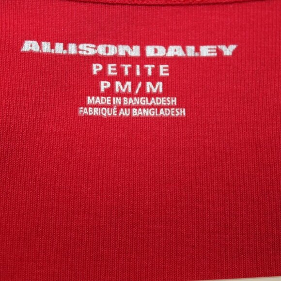 Allison Daley Petite V-Neck Embroidery Knit Top - Picture 8 of 8